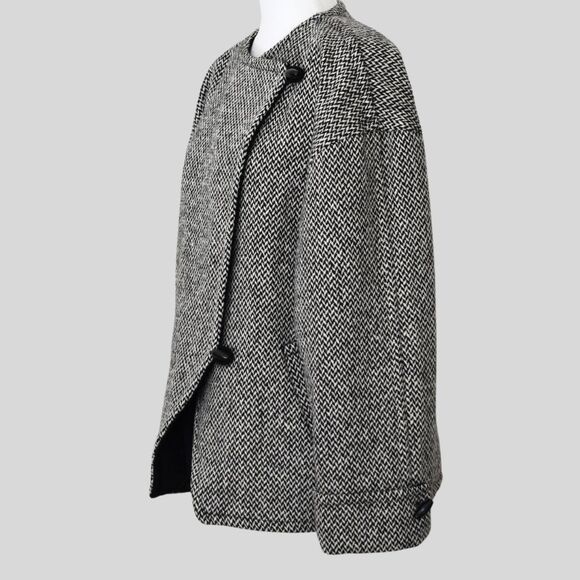 Vintage!!!! Bert Newman Black & White Tweed Coat Size 8 - Picture 3 of 9